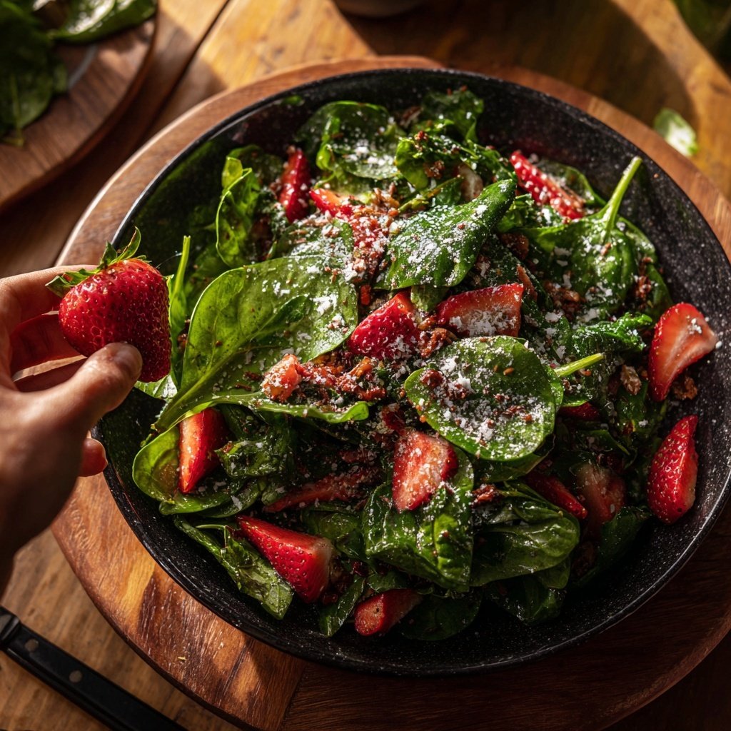 Spinat Erdbeer Frühlingssalat