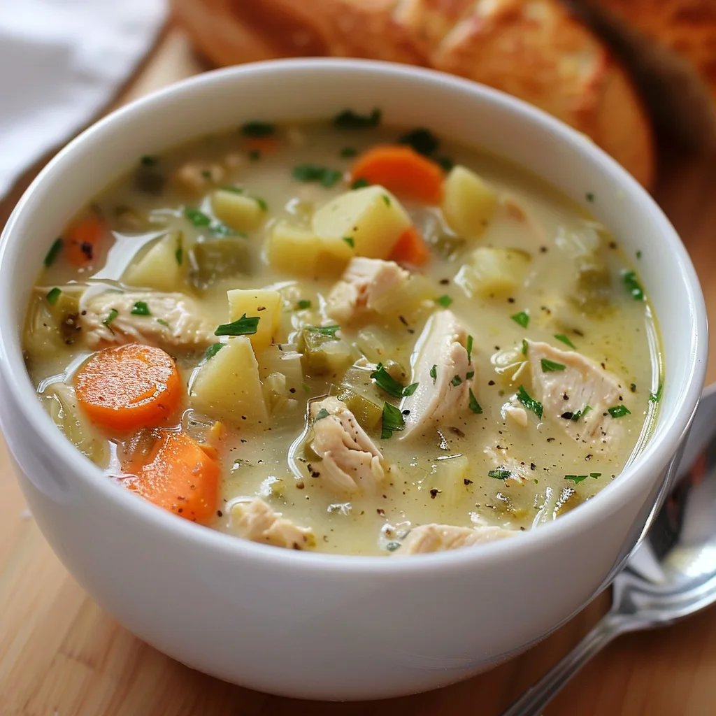 Herzhafte Hühner-Kartoffelsuppe