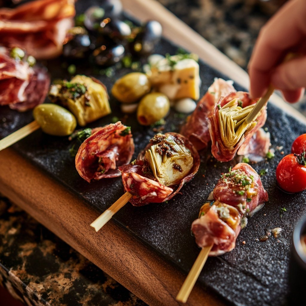 Fingerfood Platten mit Antipasti Auswahl
