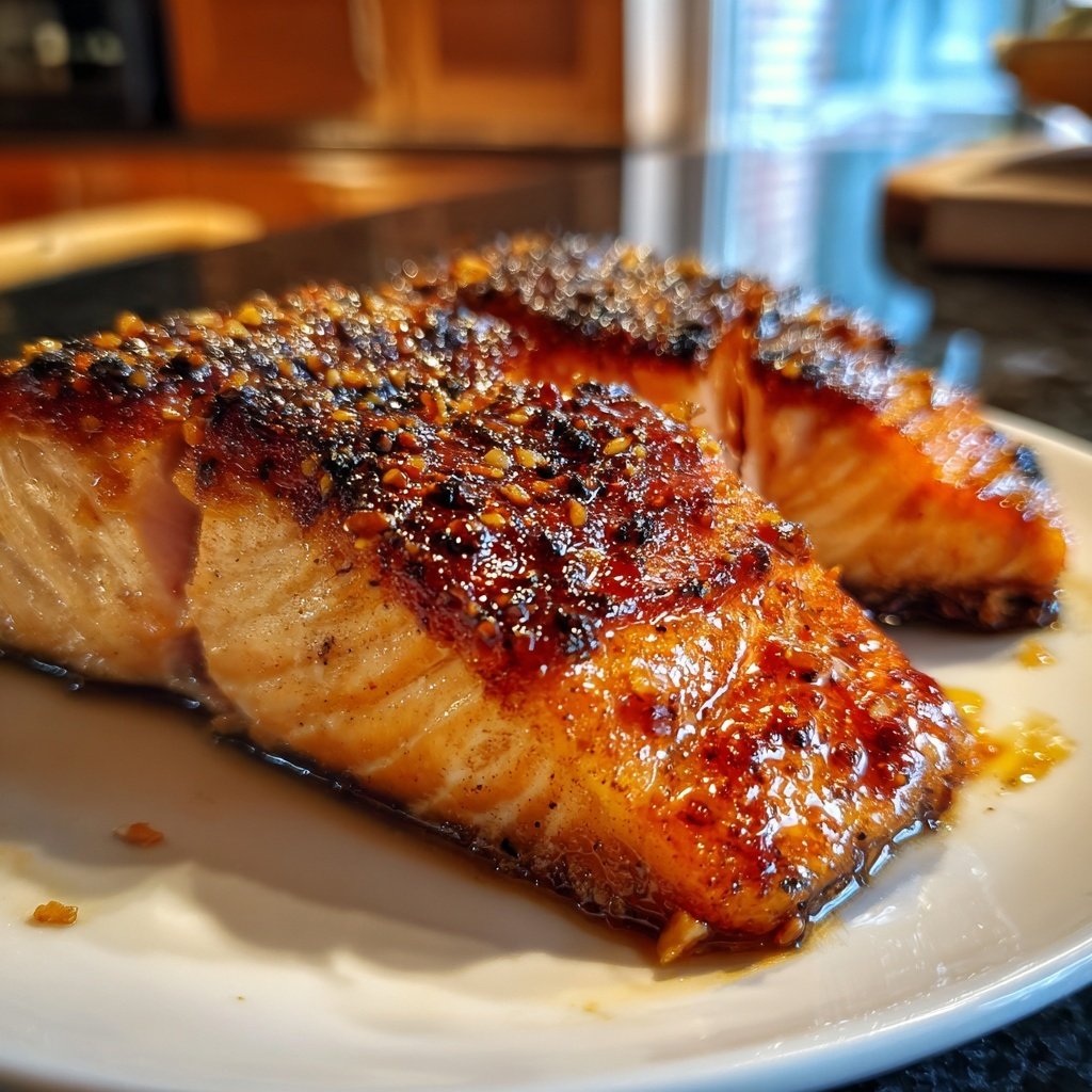 Ahornsenf glasierter Lachs Filet