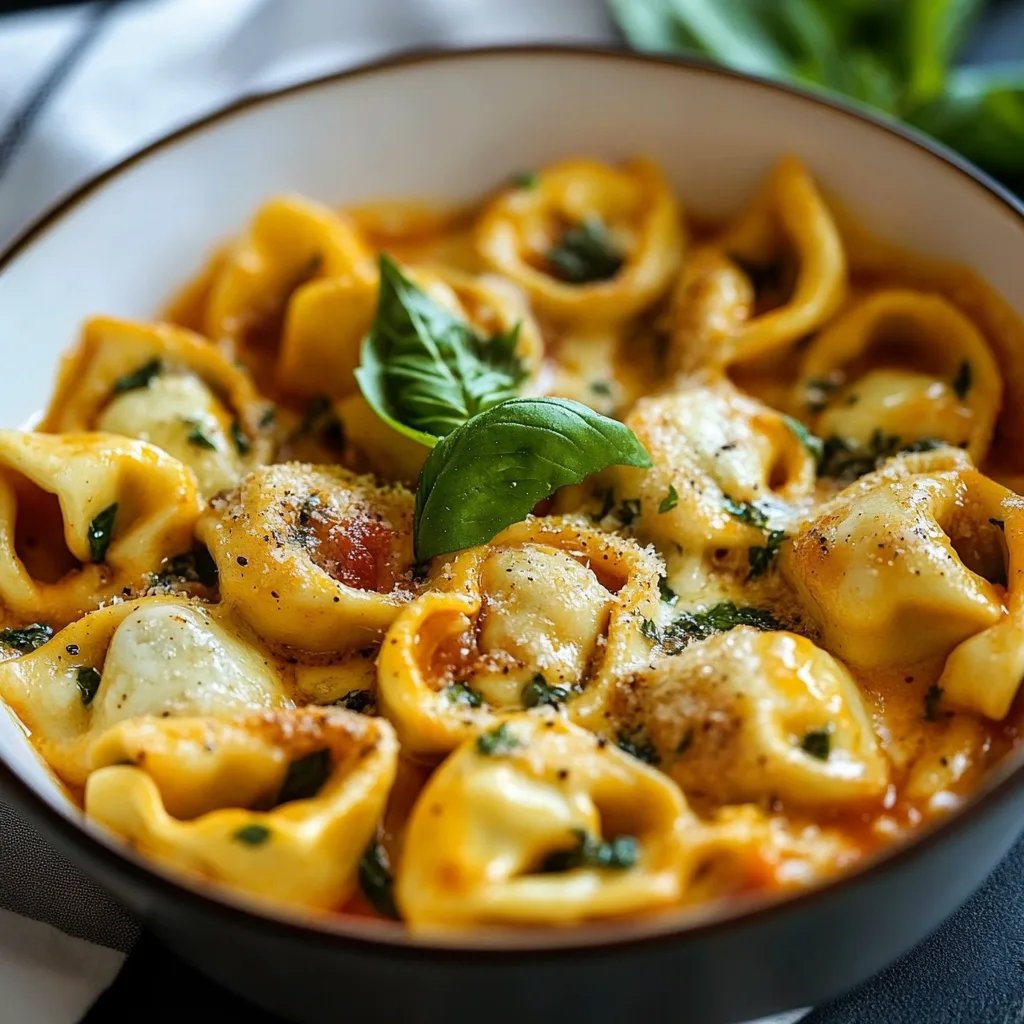 Tortellini-Auflauf mit Tomaten und Mozzarella