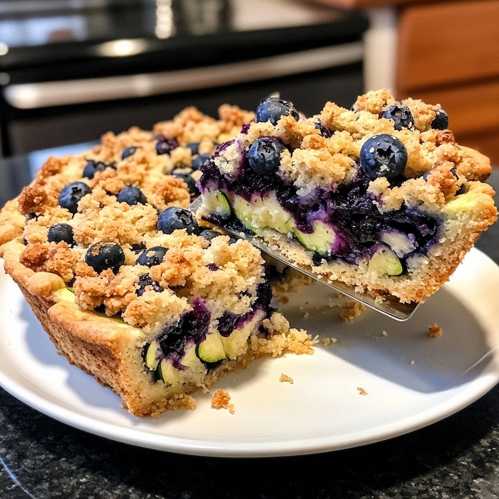 Zucchini Blaubeer Streuselkuchen