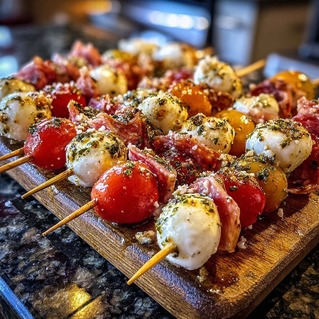 Klassische Italienische Antipasto Spieße