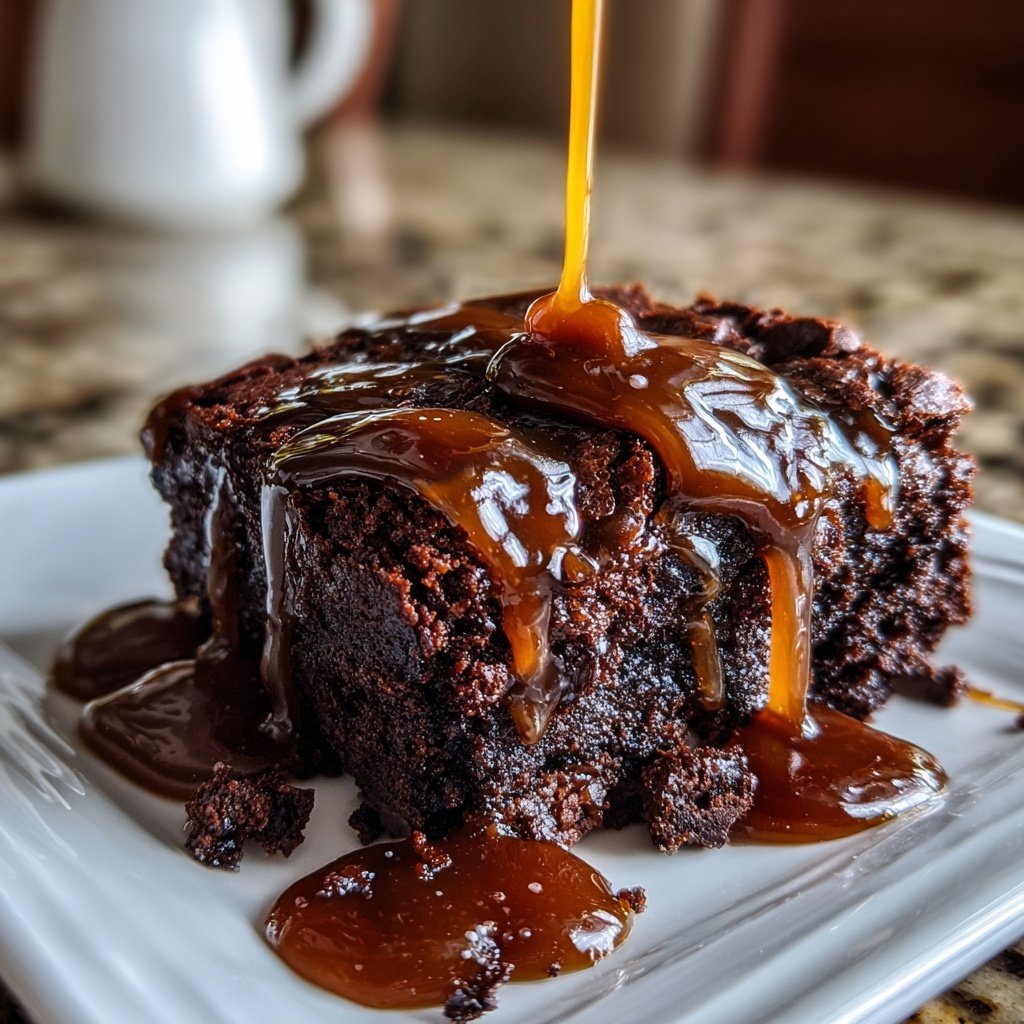 Schokoladen Brownies mit gesalzenem Karamell