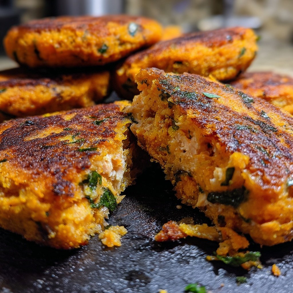 Kräuter-Süßkartoffel-Lachs-Patties