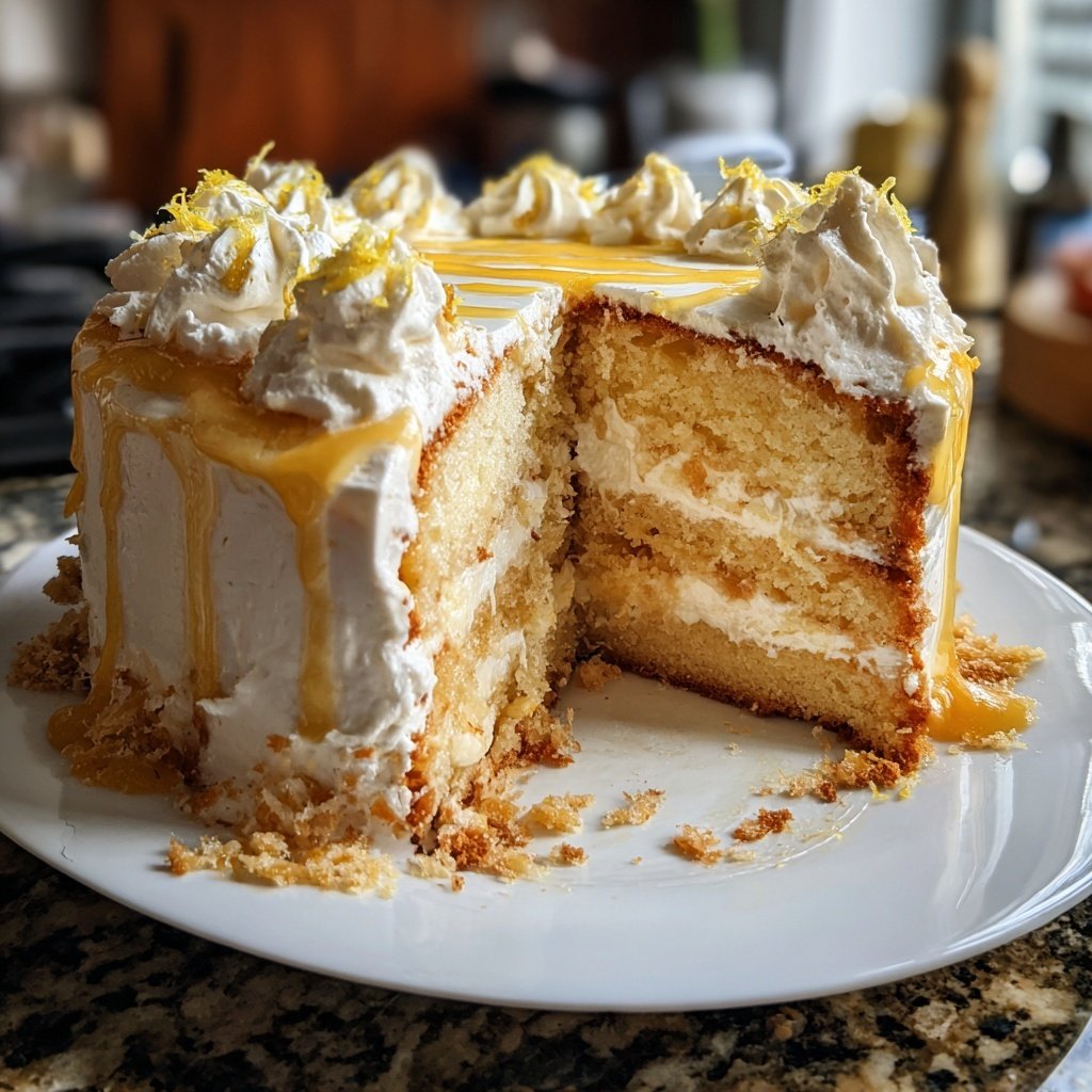 Japanischer Yuzu Torte mit Creme