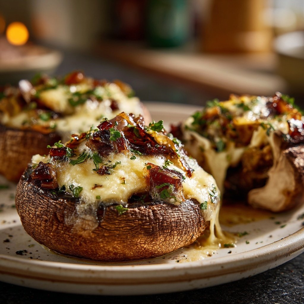 Gefüllte Portobello Pilz Burger