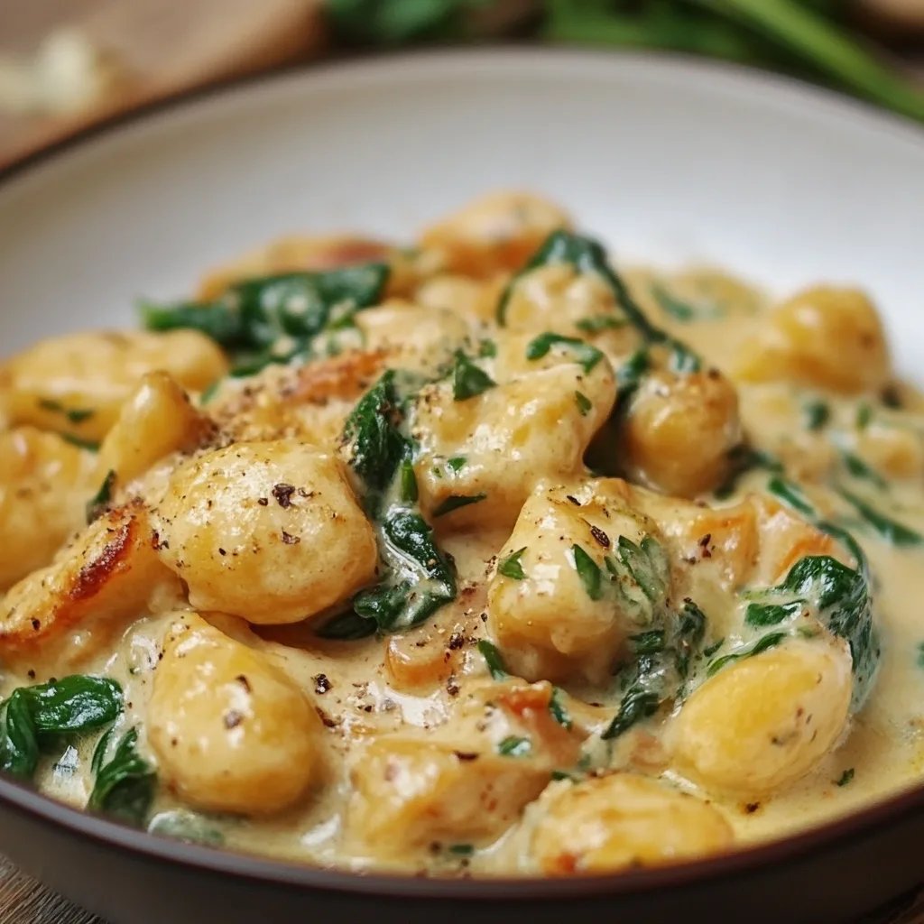 Gnocchi mit Pilzen und Spinat