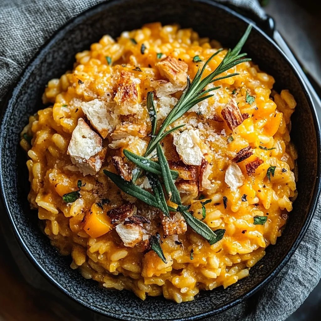 Gerösteter Butternut-Kürbis-Risotto mit Salbei und Pekannüssen