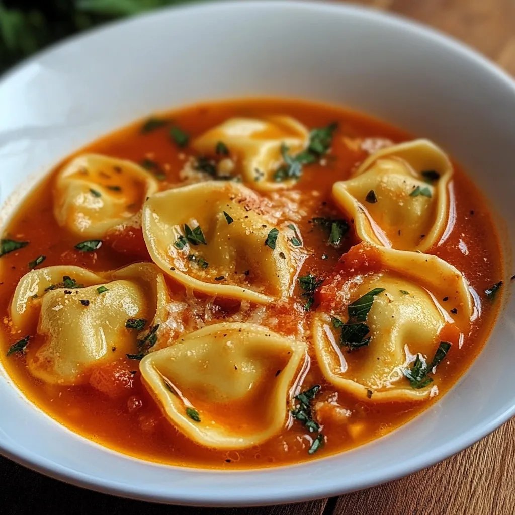 Tomaten-Tortellini-Suppe
