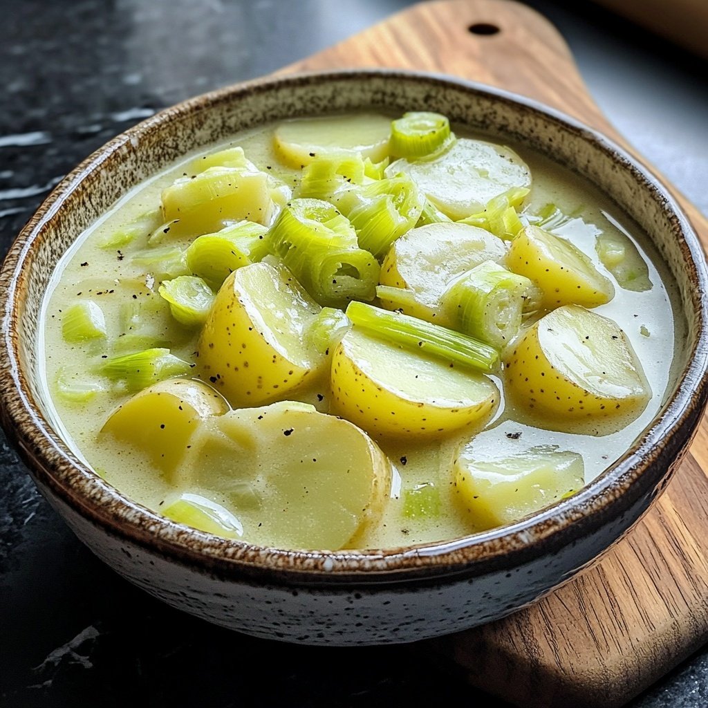 Cremige Kartoffel-Lauch-Suppe für kalte Abende