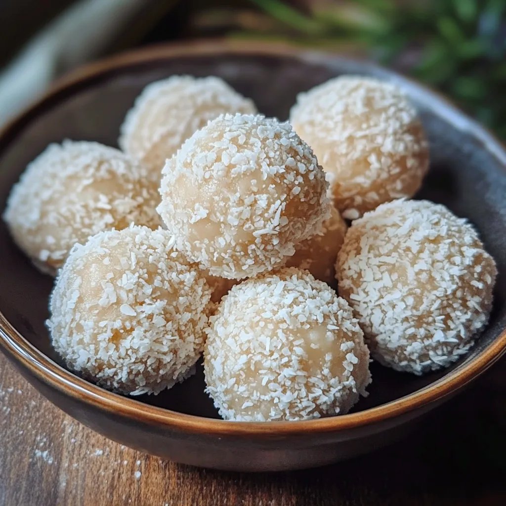 Süße Schneebällchen mit Kokos