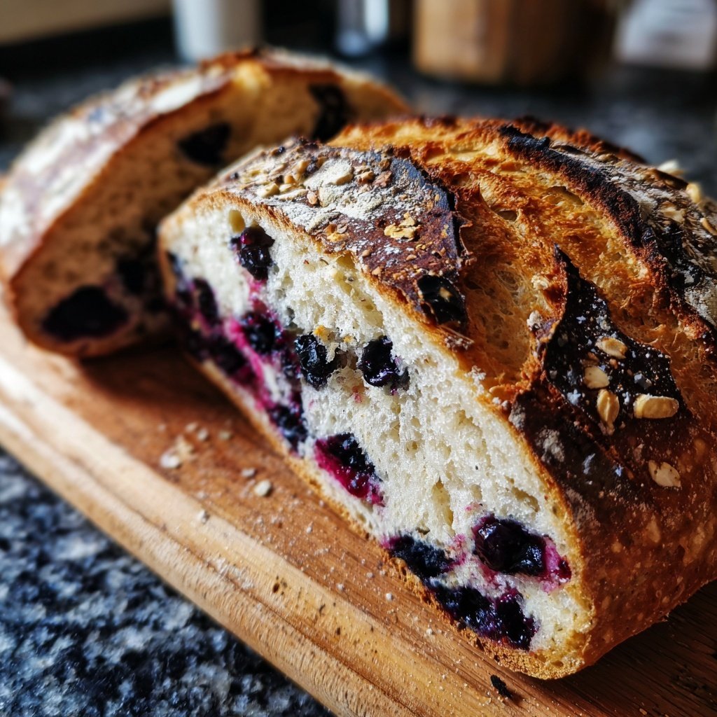 Frischer Blaubeeren Zitrone Sauerteig Handwerksbrot