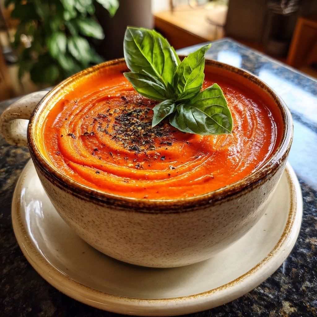 Tomaten Basilikum Cremesuppe