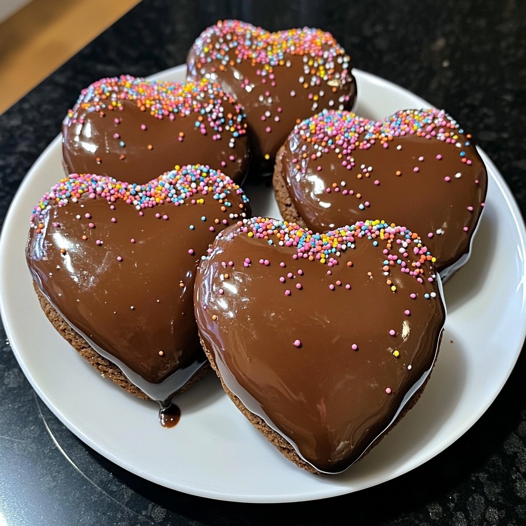 Lebkuchenherzen mit Schokoladenglasur