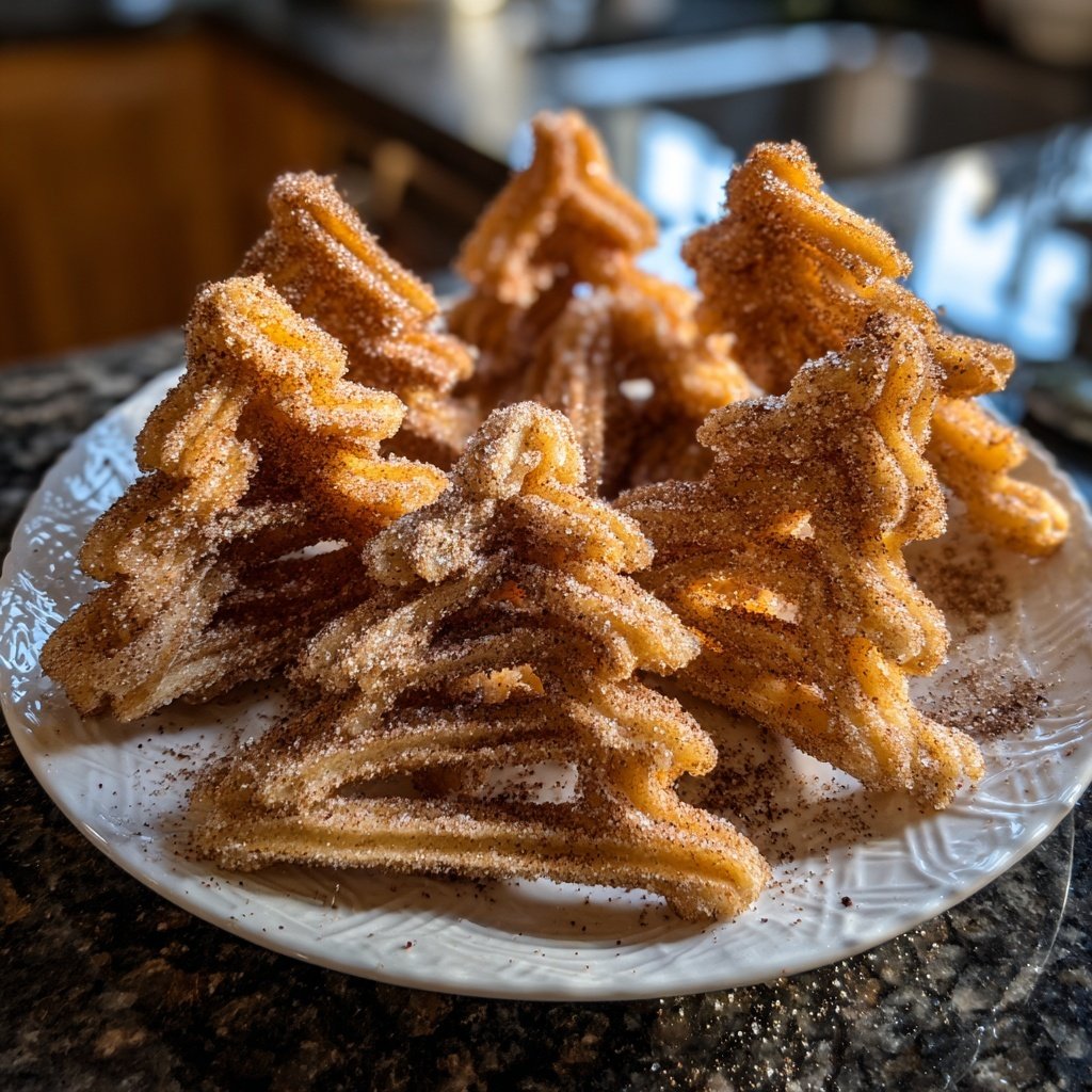 Weihnachtsbaum Churros mit Zimt