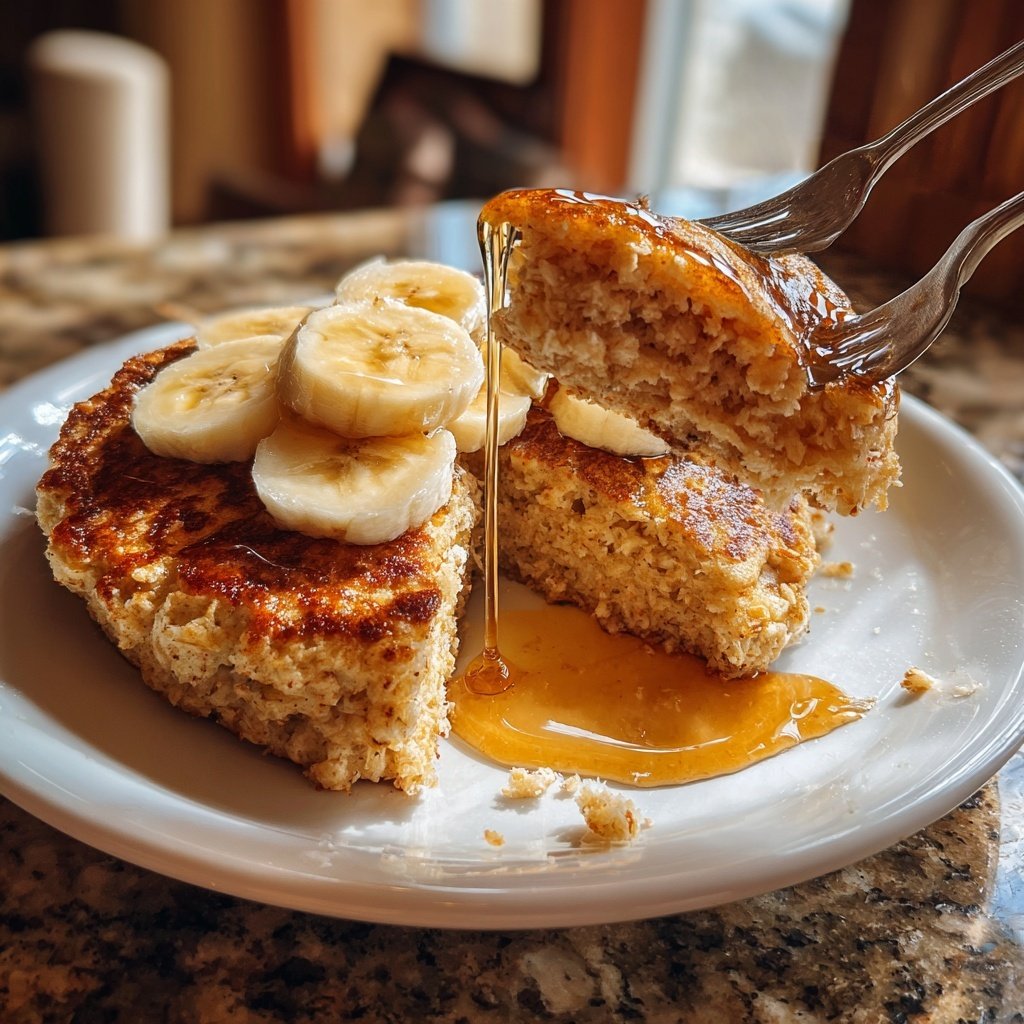 Banane Haferflocken Pfannkuchen Blender Einfach