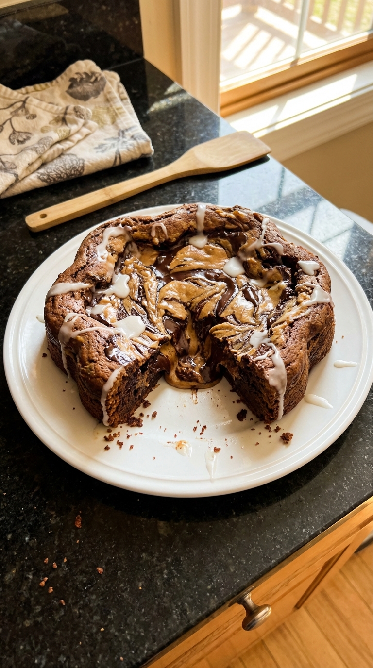 Schoko Erdnussbutter Swirl Kuchen