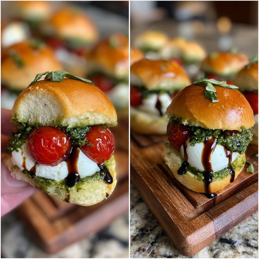 Mini Caprese Sliders mit Pesto