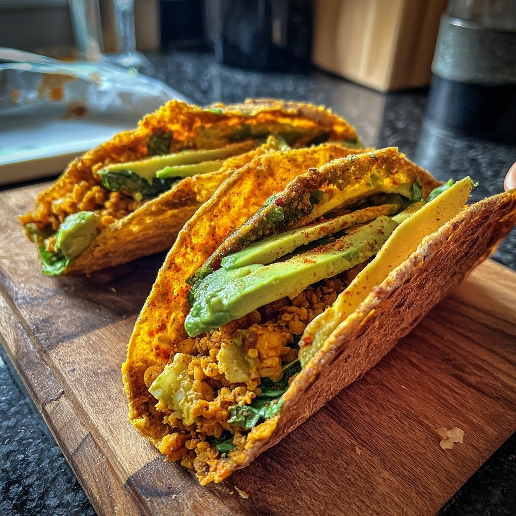 Würzige Linsen Tacos mit Avocado
