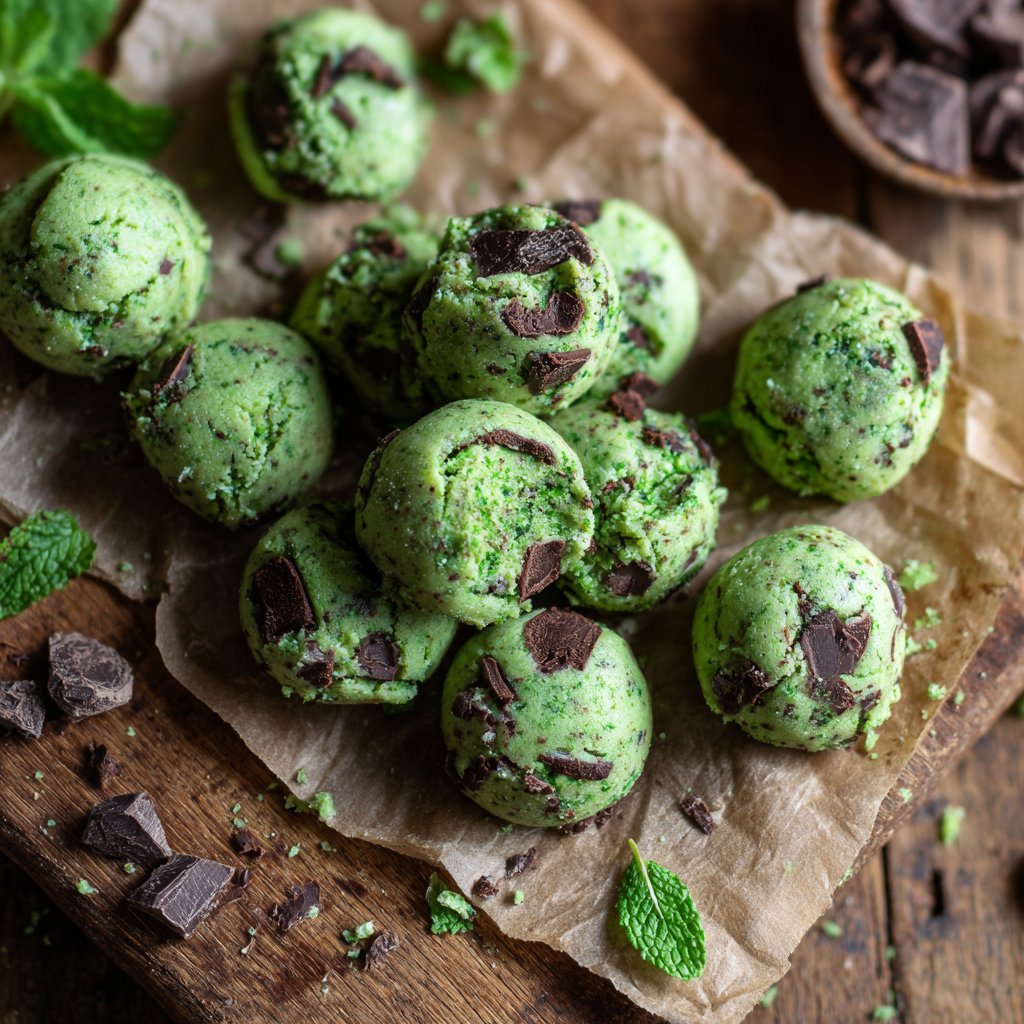 Minzschokoladen-Keksteig-Bissen