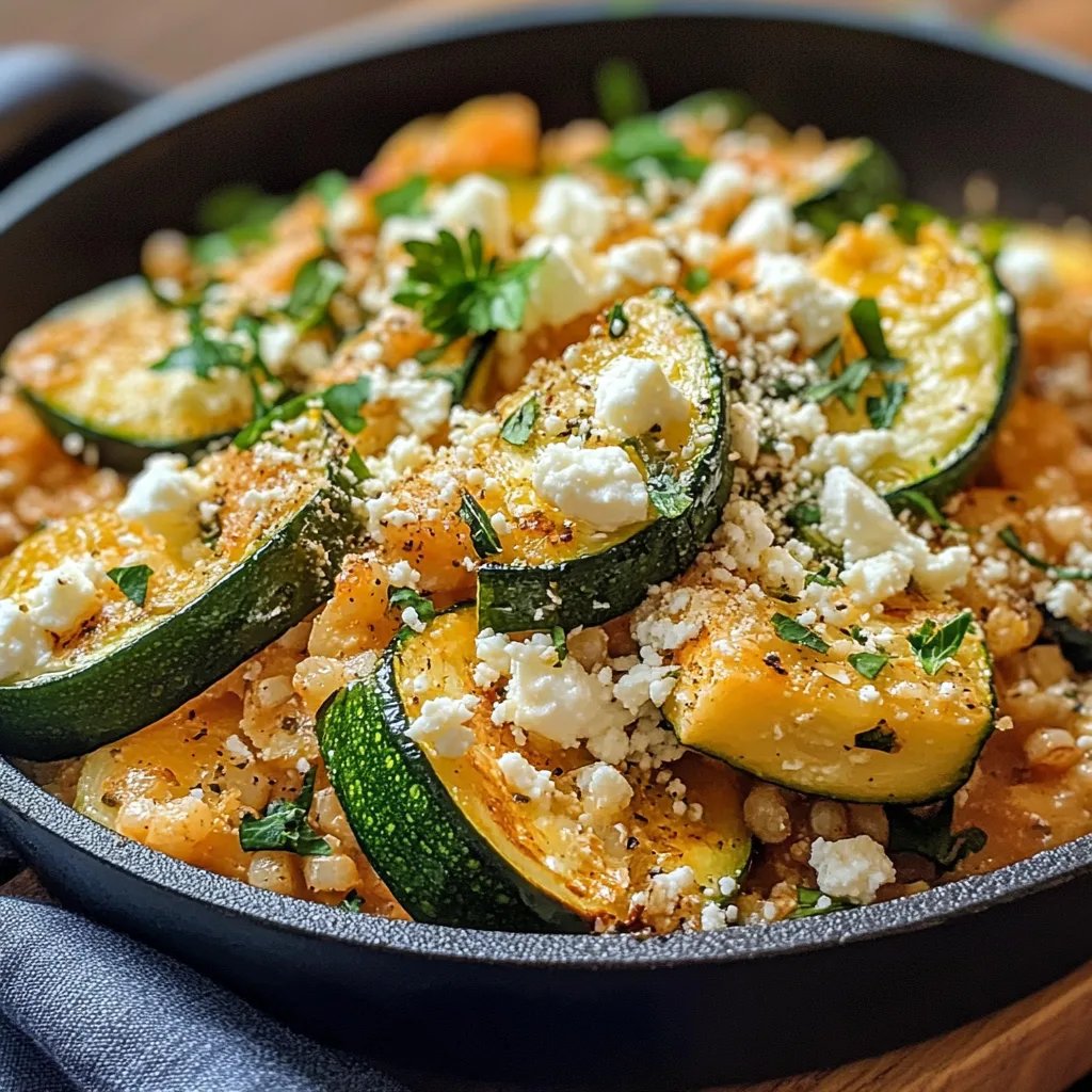 Zucchini-Reis-Pfanne mit Feta