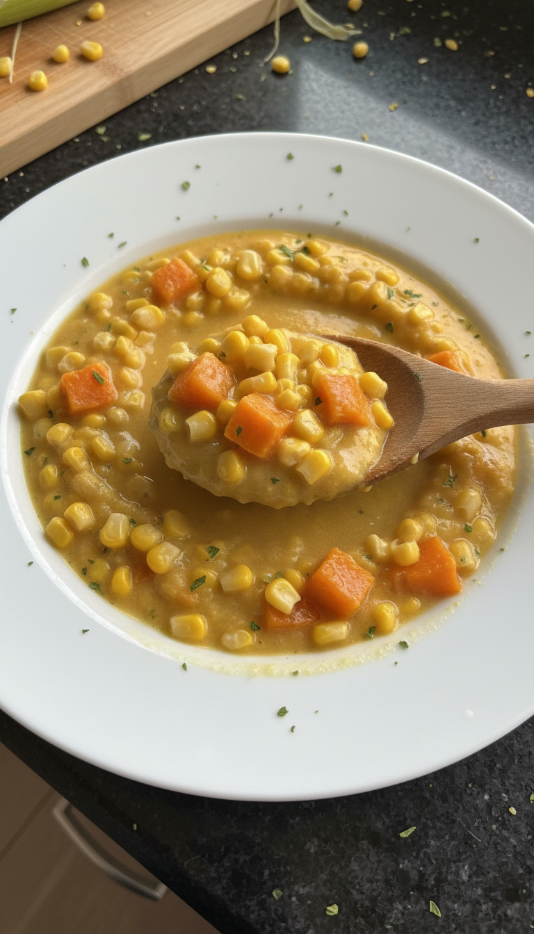 Sommer Kürbis Mais Suppe