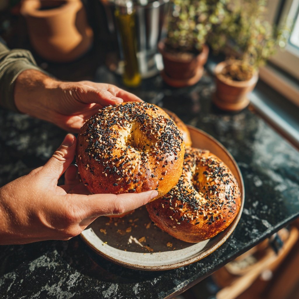 Protein Bagels mit Everything Gewürzmischung