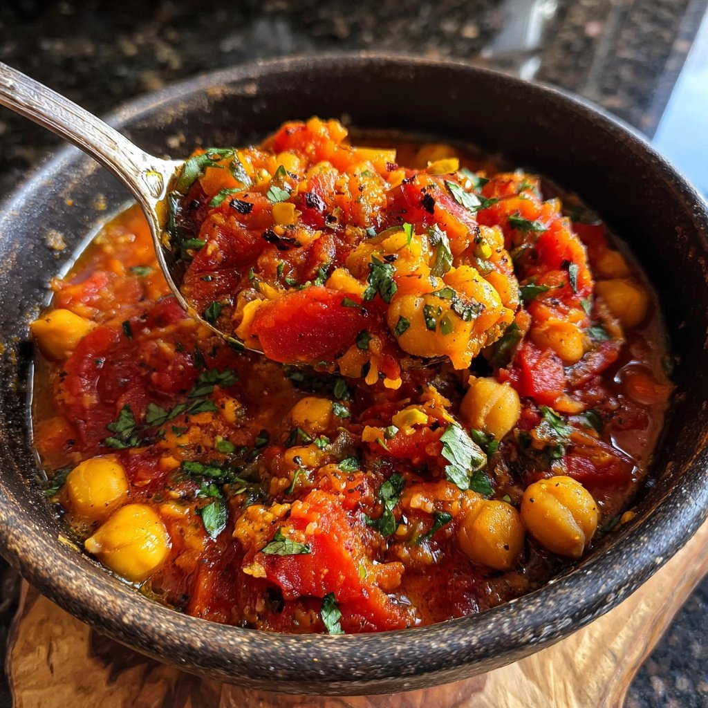 Gewürzter Kichererbsen-Tomaten-Eintopf
