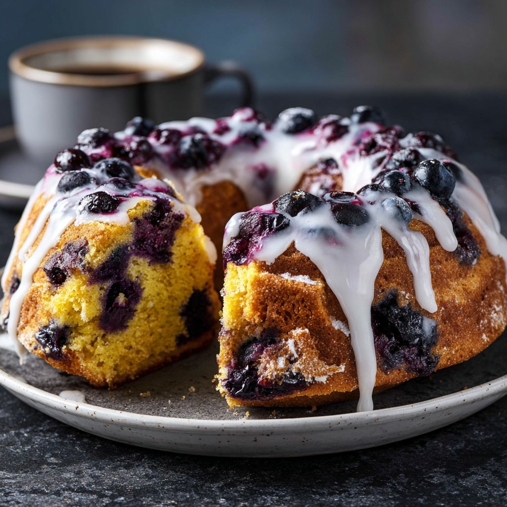 Blaubeeren Zitrone Sauerteig mit Joghurt Glasur