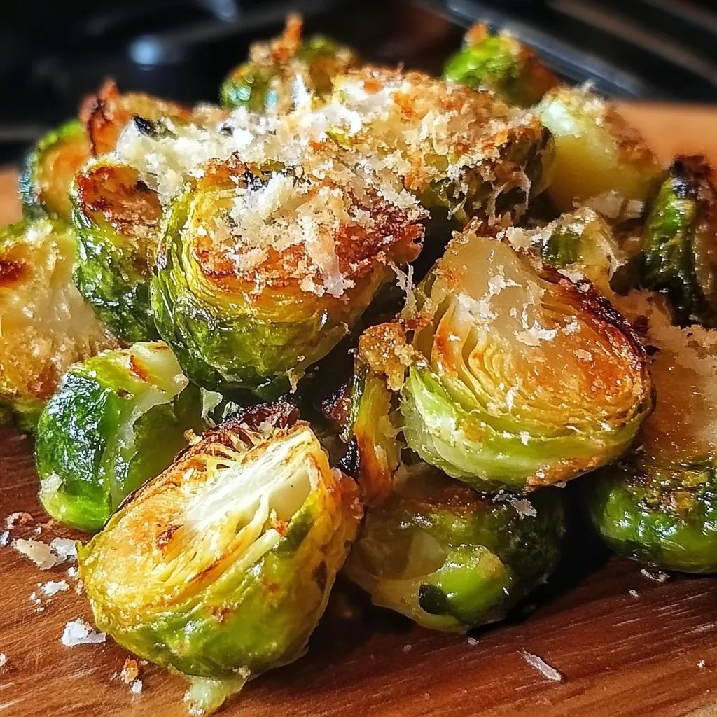 Knusprige Knoblauch Parmesan Rosenkohl