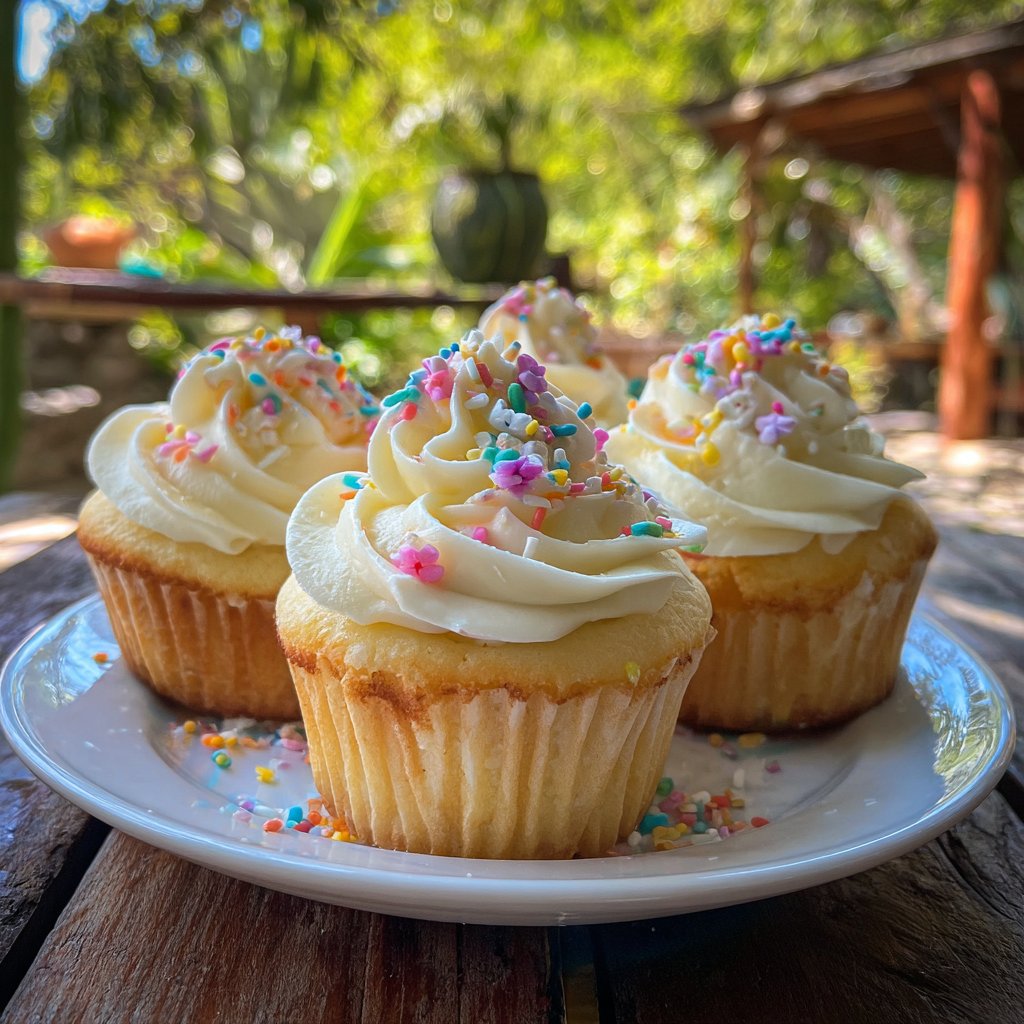 Charmante Garten-Cupcake-Präsentation