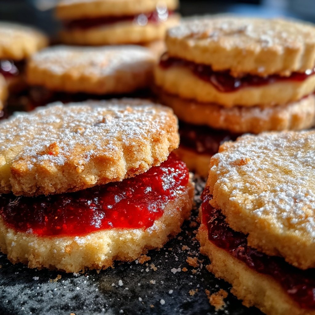 Engelsaugen-Plätzchen mit roter Johannisbeerfüllung​